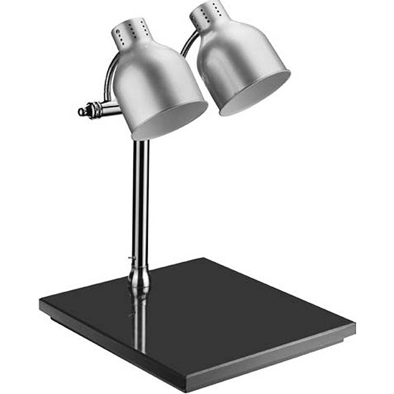 A double headed silver insulated lamp
